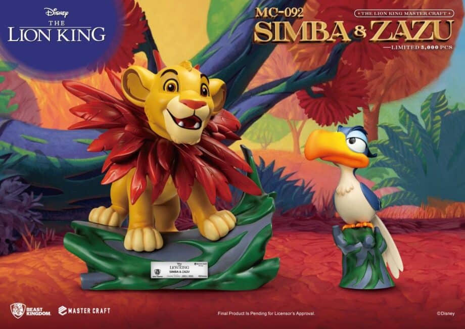 Pack 2 Statuettes Master Craft Little Simba et Zazu