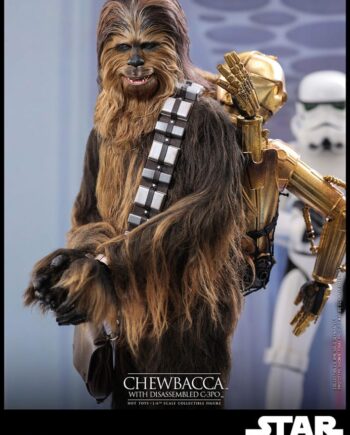 Figurine Hot Toys Chewbacca with Disassembled C-3PO